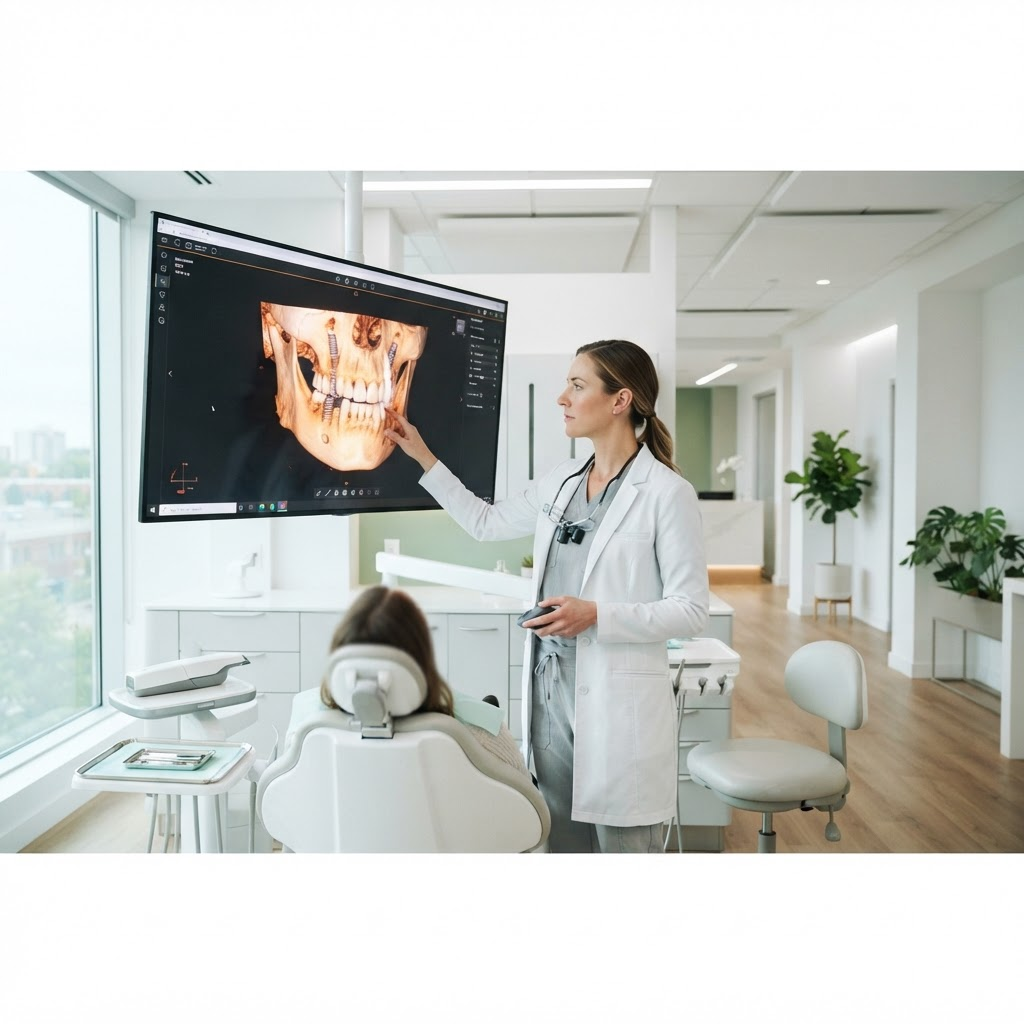 Diagnóstico digital dental en pantalla de alta resolución